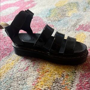 Black Platform Strappy Sandal - Women